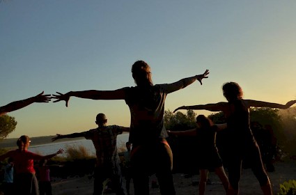 Yoga ao sunset na Lagoa de Óbidos